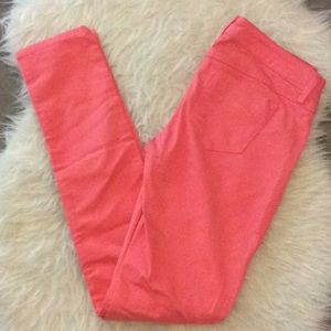 Sold design lab coral pink skinny color denim